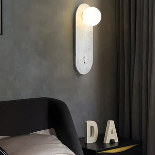 Nordic Elegant Oval White Marble Mini Bedroom Wall Sconce Zawala Image - 19