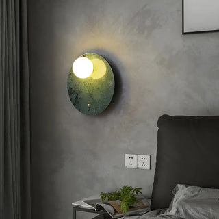 Nordic Elegant Oval White Marble Mini Bedroom Wall Sconce Zawala Image - 3