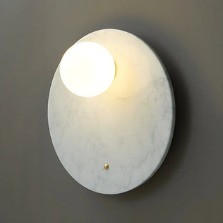 Nordic Elegant Oval White Marble Mini Bedroom Wall Sconce Zawala Image - 5