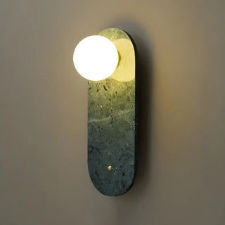 Nordic Elegant Oval White Marble Mini Bedroom Wall Sconce Zawala Image - 9