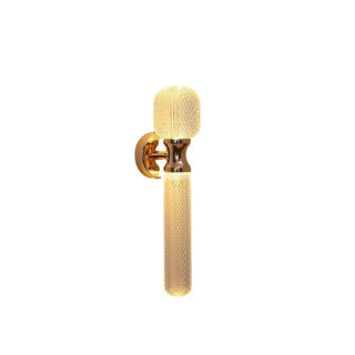 Gold Textured Glass Geometric Bedroom Wall Sconce Zawala Image - 10