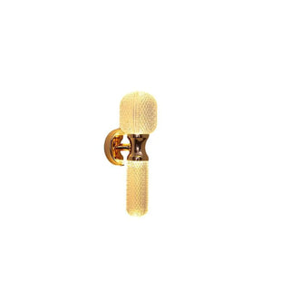 Gold Textured Glass Geometric Bedroom Wall Sconce Zawala Image - 11