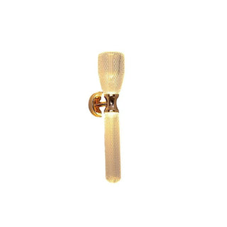 Gold Textured Glass Geometric Bedroom Wall Sconce Zawala Image - 13