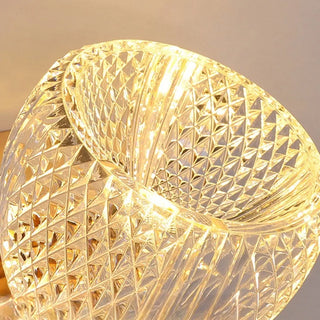 Gold Textured Glass Geometric Bedroom Wall Sconce Zawala Image - 14