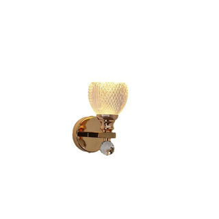 Gold Textured Glass Geometric Bedroom Wall Sconce Zawala Image - 15