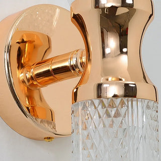 Gold Textured Glass Geometric Bedroom Wall Sconce Zawala Image - 18