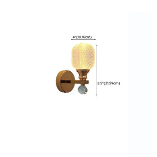 Gold Textured Glass Geometric Bedroom Wall Sconce Zawala Image - 23