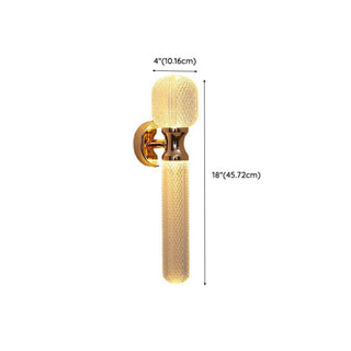 Gold Textured Glass Geometric Bedroom Wall Sconce Zawala Image - 24