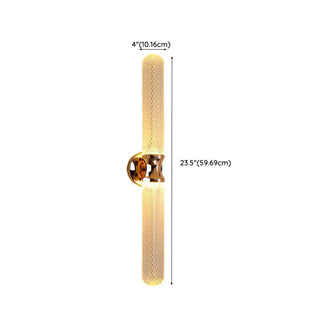 Gold Textured Glass Geometric Bedroom Wall Sconce Zawala Image - 25