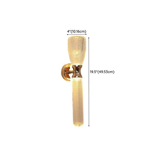 Gold Textured Glass Geometric Bedroom Wall Sconce Zawala Image - 26
