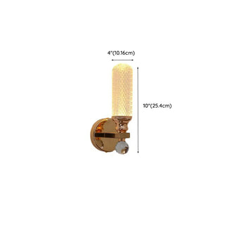 Gold Textured Glass Geometric Bedroom Wall Sconce Zawala Image - 27