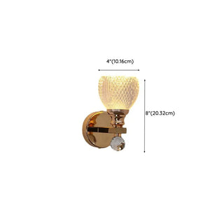 Gold Textured Glass Geometric Bedroom Wall Sconce Zawala Image - 29