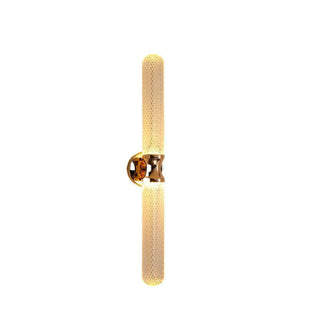 Gold Textured Glass Geometric Bedroom Wall Sconce Zawala Image - 9