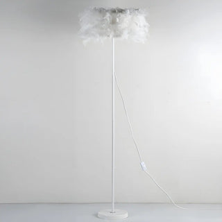 Elegant Adjustable Height Feather Arc Floor Lamp Zawala Image - 11