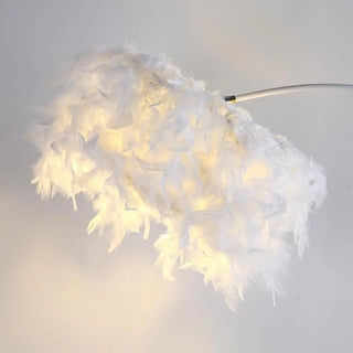 Elegant Adjustable Height Feather Arc Floor Lamp Zawala Image - 12
