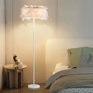 Elegant Adjustable Height Feather Arc Floor Lamp Zawala Image - 3