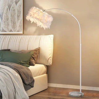 Elegant Adjustable Height Feather Arc Floor Lamp Zawala Image - 5