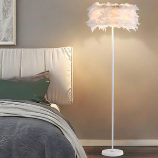 Elegant Adjustable Height Feather Arc Floor Lamp Zawala Image - 6