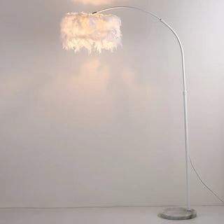 Elegant Adjustable Height Feather Arc Floor Lamp Zawala Image - 8