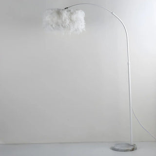 Elegant Adjustable Height Feather Arc Floor Lamp Zawala Image - 9