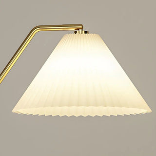 Elegant Bedside Cone Gold Floor Lamp with Side Table Zawala Image - 14