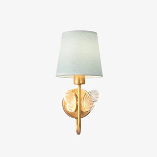 Rustic Green Fabric Shade Antler Cylinder Wall Light Zawala Image - 26