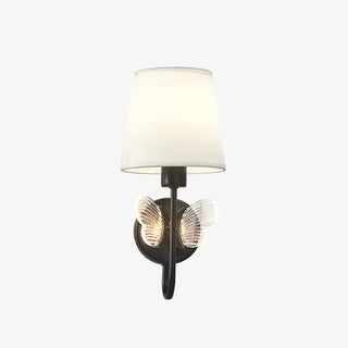 Rustic Green Fabric Shade Antler Cylinder Wall Light Zawala Image - 5