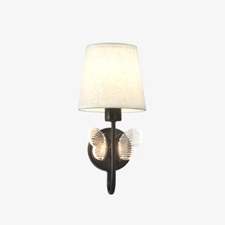 Rustic Green Fabric Shade Antler Cylinder Wall Light Zawala Image - 7