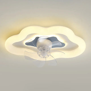 ZOWALA - Stylish White Cloud Dimmable Ceiling Fan with Light Image - 11