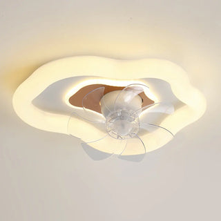 ZOWALA - Stylish White Cloud Dimmable Ceiling Fan with Light Image - 12