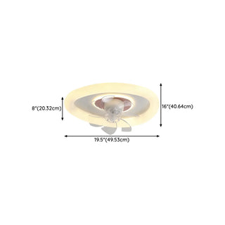 ZOWALA - Stylish White Cloud Dimmable Ceiling Fan with Light #size