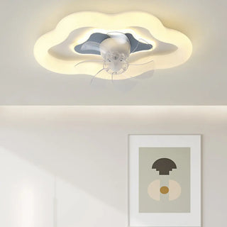 ZOWALA - Stylish White Cloud Dimmable Ceiling Fan with Light Image - 7