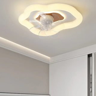 ZOWALA - Stylish White Cloud Dimmable Ceiling Fan with Light Image - 8