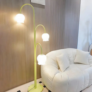 Fresh 3-Light Pastel Green Flower Metal Floor Lamp Zawala Image - 6