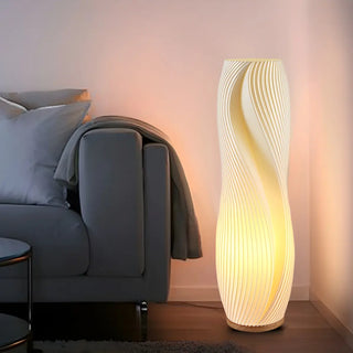 Unique White 3D Geometric Ambient Wooden Floor Lamp Zawala Image - 2