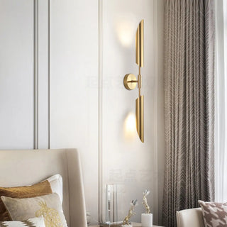 Luxury Crystal Cylinder Gold Bedroom Wall Sconce Zawala Image - 3