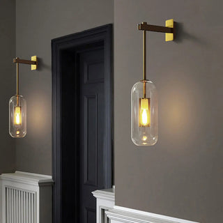 Luxury Crystal Cylinder Gold Bedroom Wall Sconce Zawala Image - 4