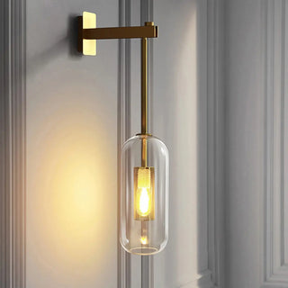 Luxury Crystal Cylinder Gold Bedroom Wall Sconce Zawala Image - 5