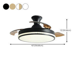Minimalist 3 Blade Round Flush Mount Ceiling Fan Light Zawala Image - 18