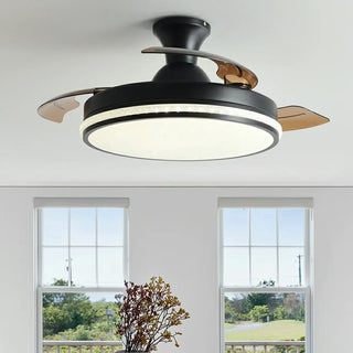 Minimalist 3 Blade Round Flush Mount Ceiling Fan Light Zawala Image - 4