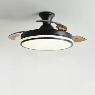 Minimalist 3 Blade Round Flush Mount Ceiling Fan Light Zawala Image - 5