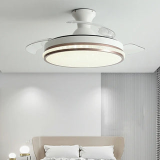 Minimalist 3 Blade Round Flush Mount Ceiling Fan Light Zawala Image - 6