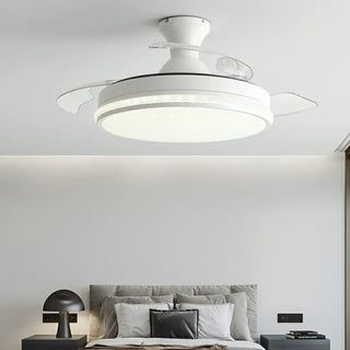 Minimalist 3 Blade Round Flush Mount Ceiling Fan Light Zawala Image - 7