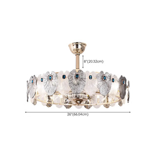 Luxurious Leaf Crystal Gold Ceiling Fan with Light Zawala Image - 16
