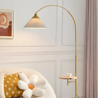 Adjustable Simple Cone Side Table Gold Floor Lamp Zawala Image - 1