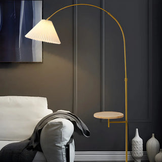 Adjustable Simple Cone Side Table Gold Floor Lamp Zawala Image - 2