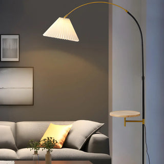 Adjustable Simple Cone Side Table Gold Floor Lamp Zawala Image - 3