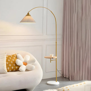 Adjustable Simple Cone Side Table Gold Floor Lamp Zawala Image - 5
