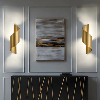 Gold Artistic Metal Spiral Small Wall Light Warm Light Zawala Image - 1