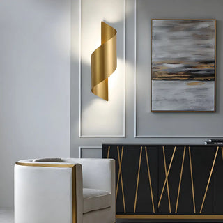 Gold Artistic Metal Spiral Small Wall Light Warm Light Zawala Image - 2